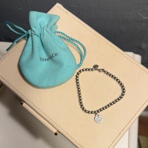 Tiffany & Co. Silver Beaded Bracelet with mini Heart Charm